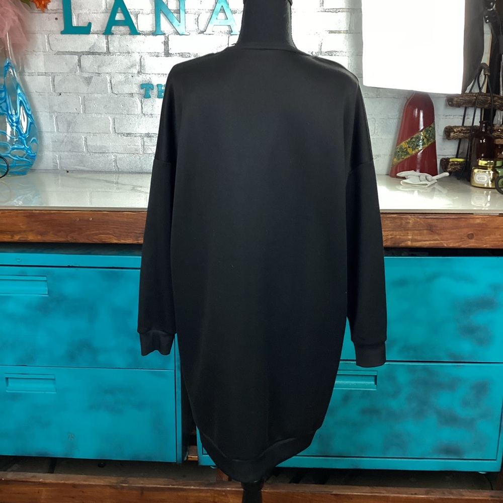 SHEIN Curve Oversized Coffee Is My Love Language Black Sweatshirt Dress 1XL - Picture 5 of 11